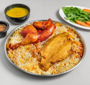 Chicken Mandi+ Fried Hamur Felly Fish